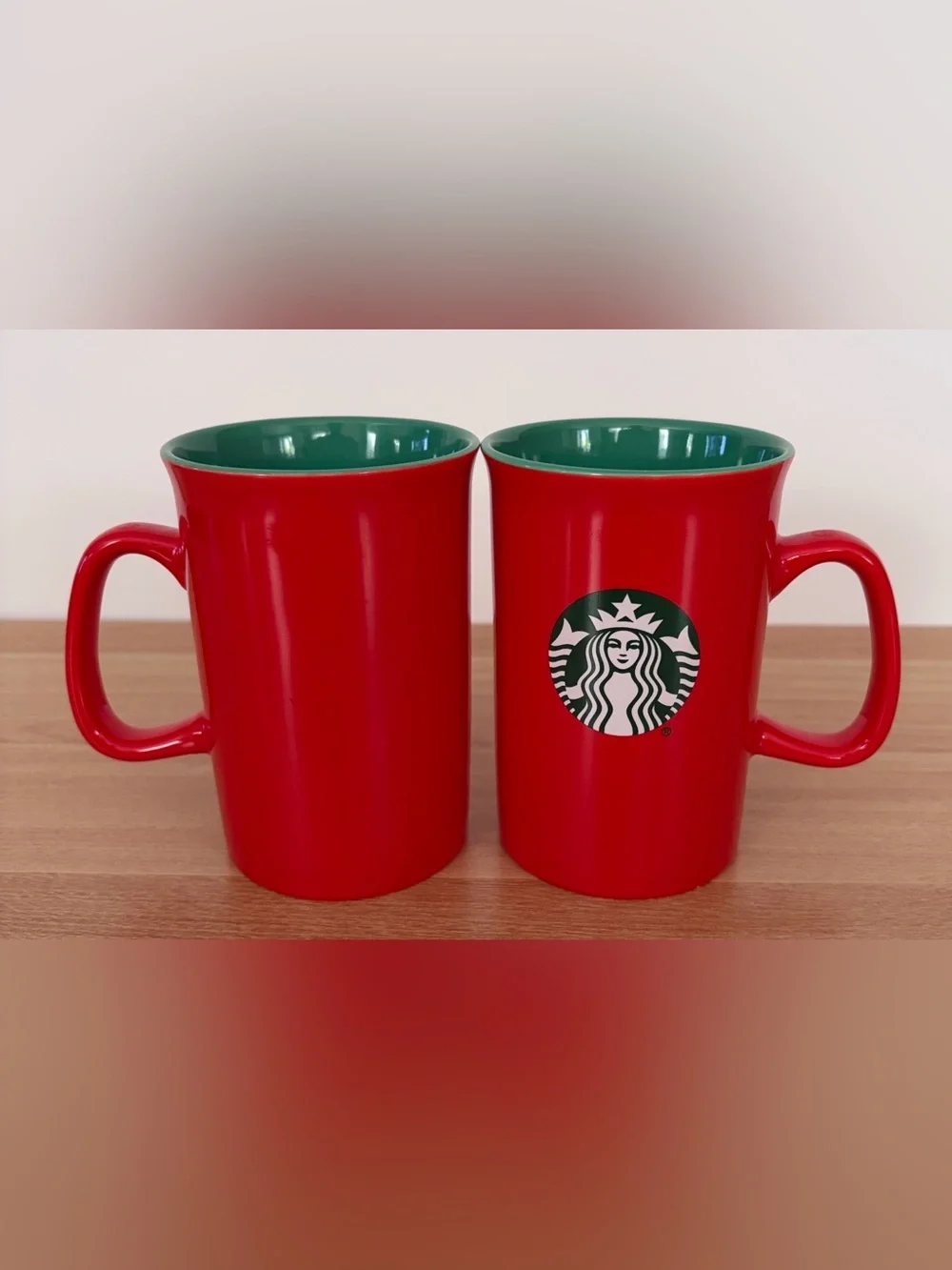Starbucks Coffee Mugs Set of 2 2021 Mermaid Green Logo Ceramic 5” 14 oz
